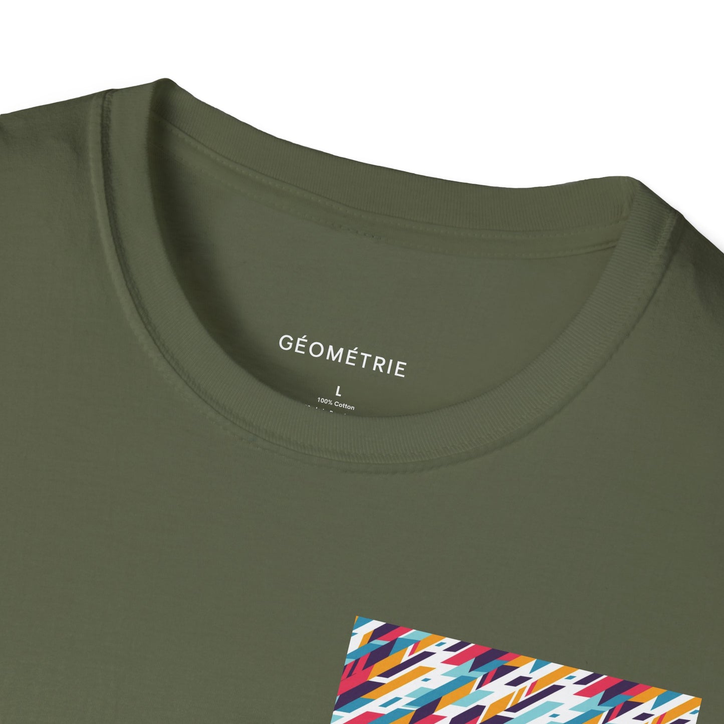Colorful Geometric Unisex Softstyle T-Shirt, Casual Wear, Gift for Art Lovers, Everyday Comfort T-Shirt, Trendy Graphic Tee