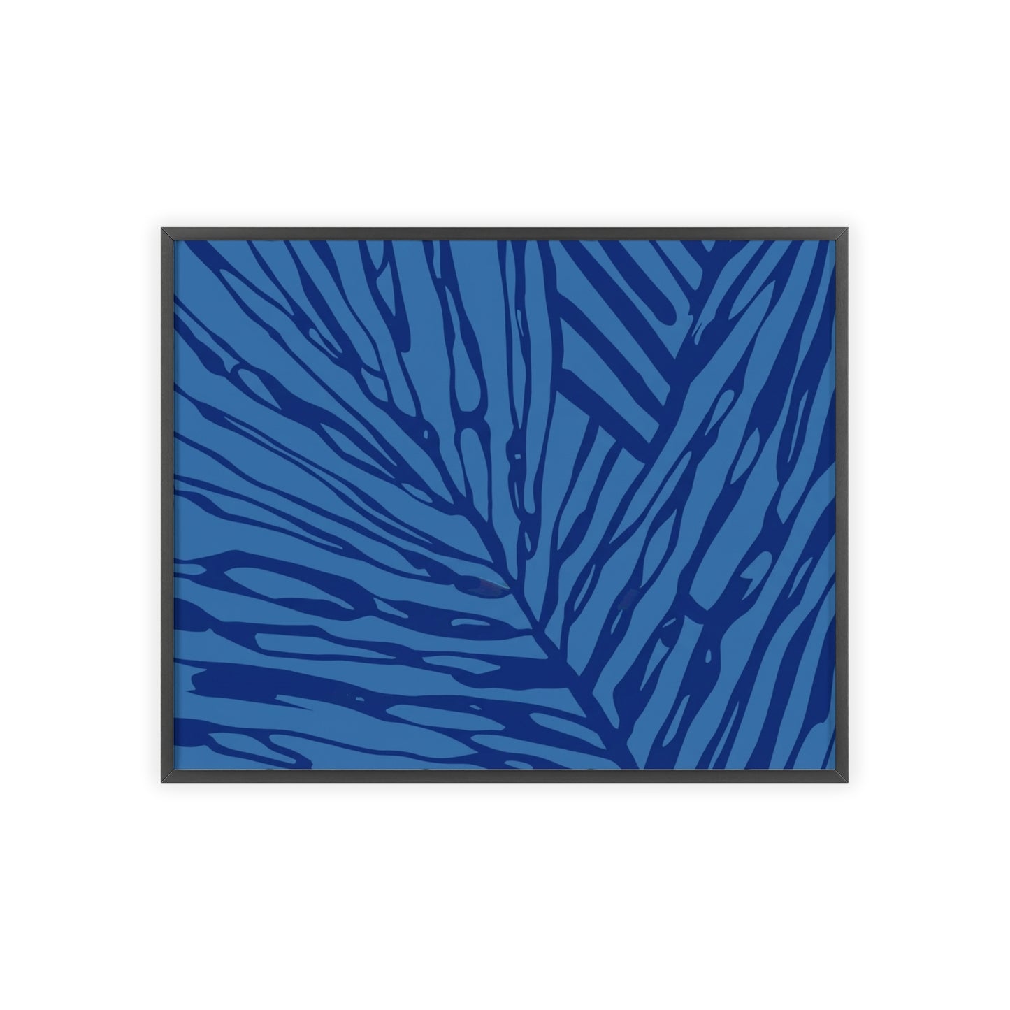 Indigo Foliage Wood Framed Posters