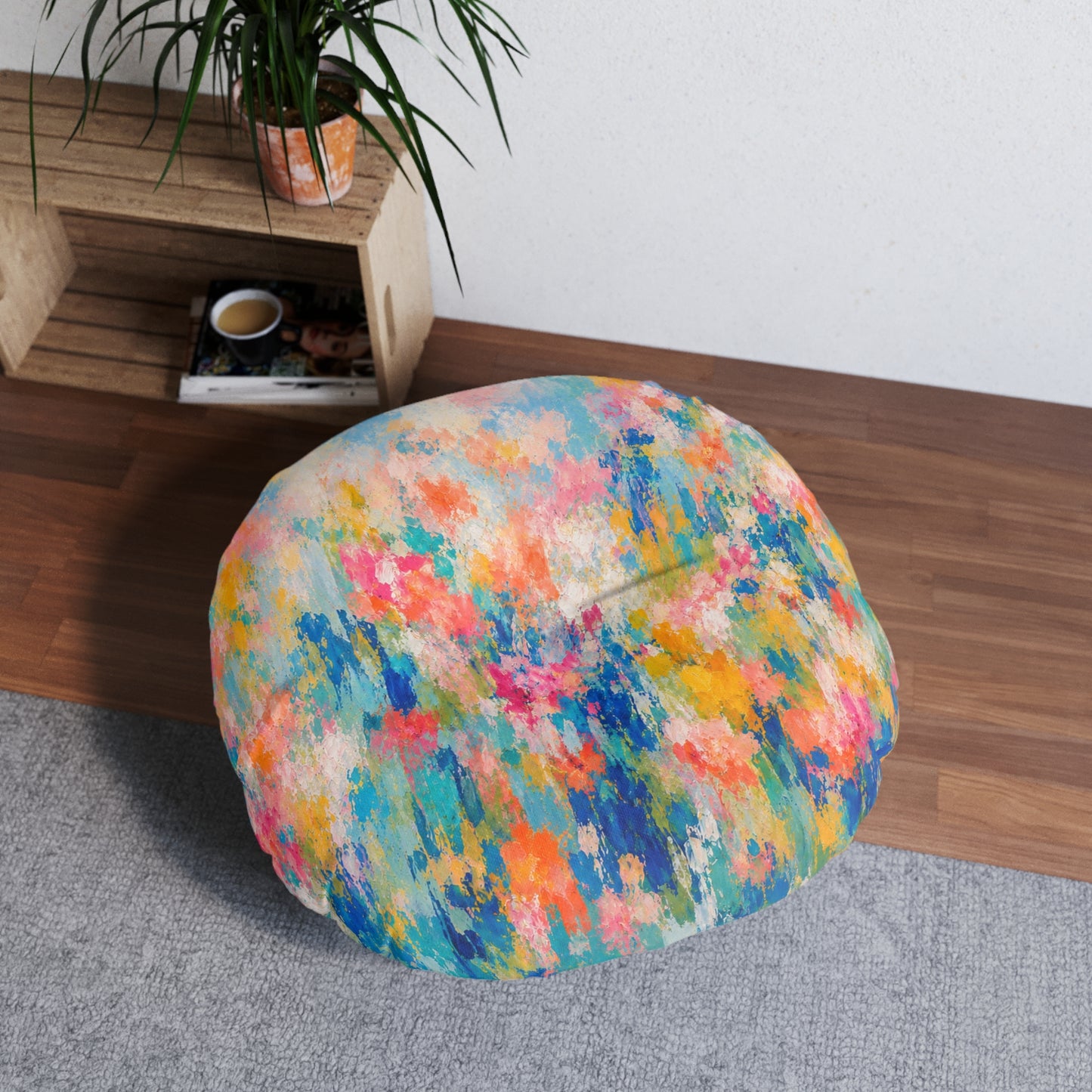 Chromatic Meadow Tufted Floor Pillow