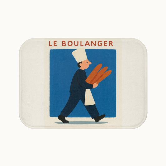Playful Baker Striding Bath Mat