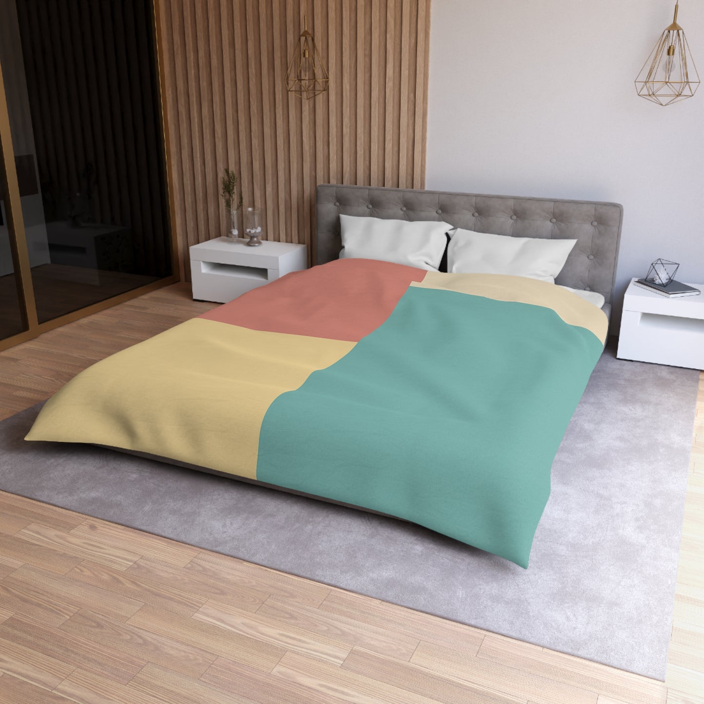 Minimalist Pastel Geometry Microfiber Duvet Cover