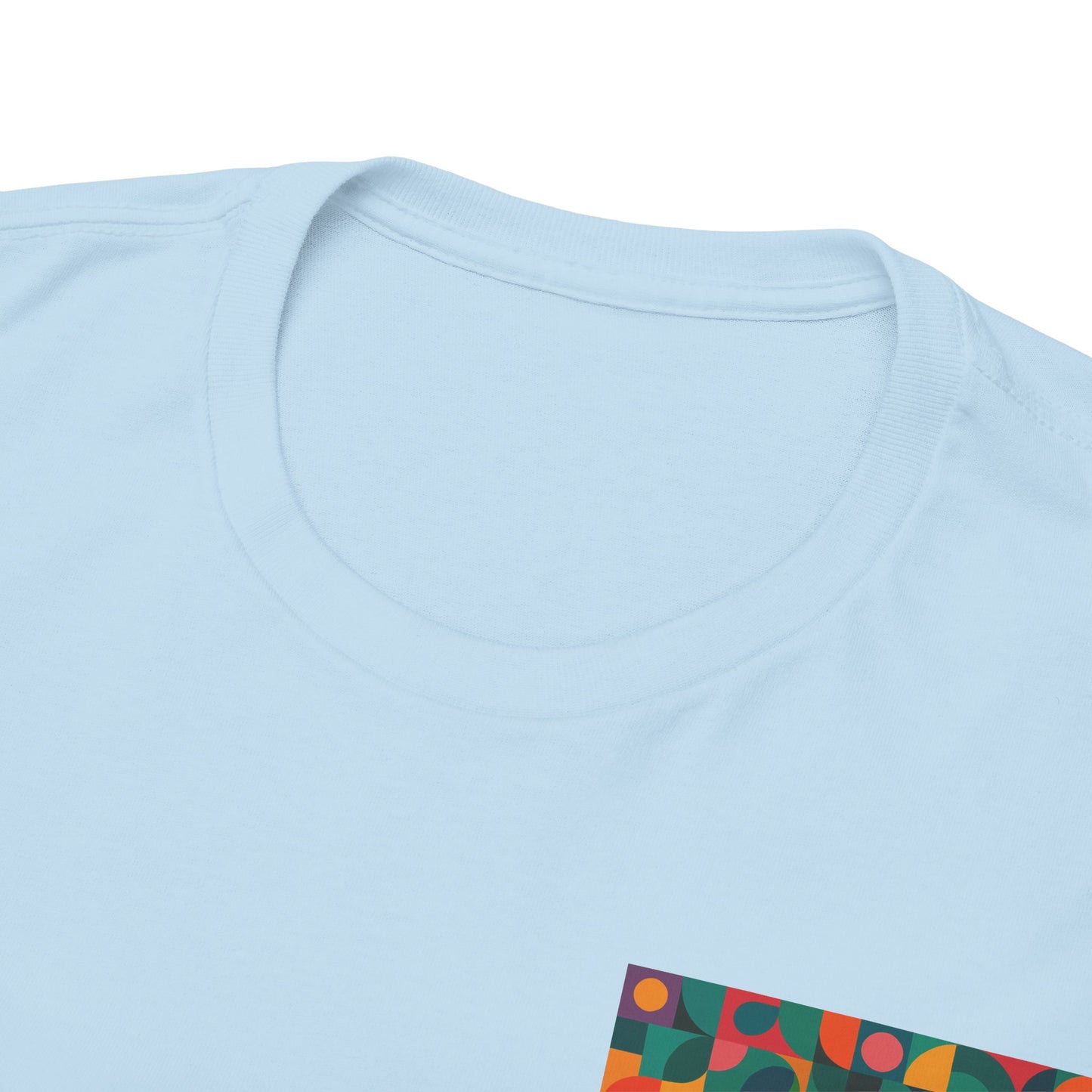 Colorful Geometric Print Unisex Heavy Cotton Tee, Comfortable Graphic T-Shirt, Casual Wear, Gift for Art Lovers, Everyday Style