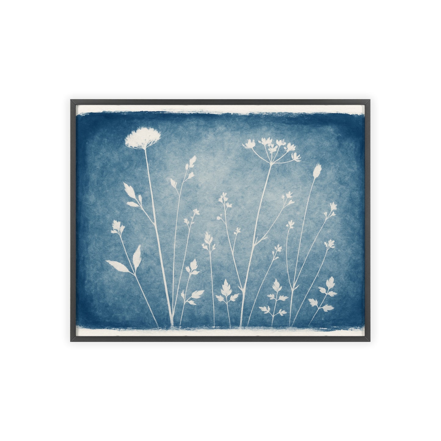Meadow Cyanotype Silhouettes Wood Framed Posters