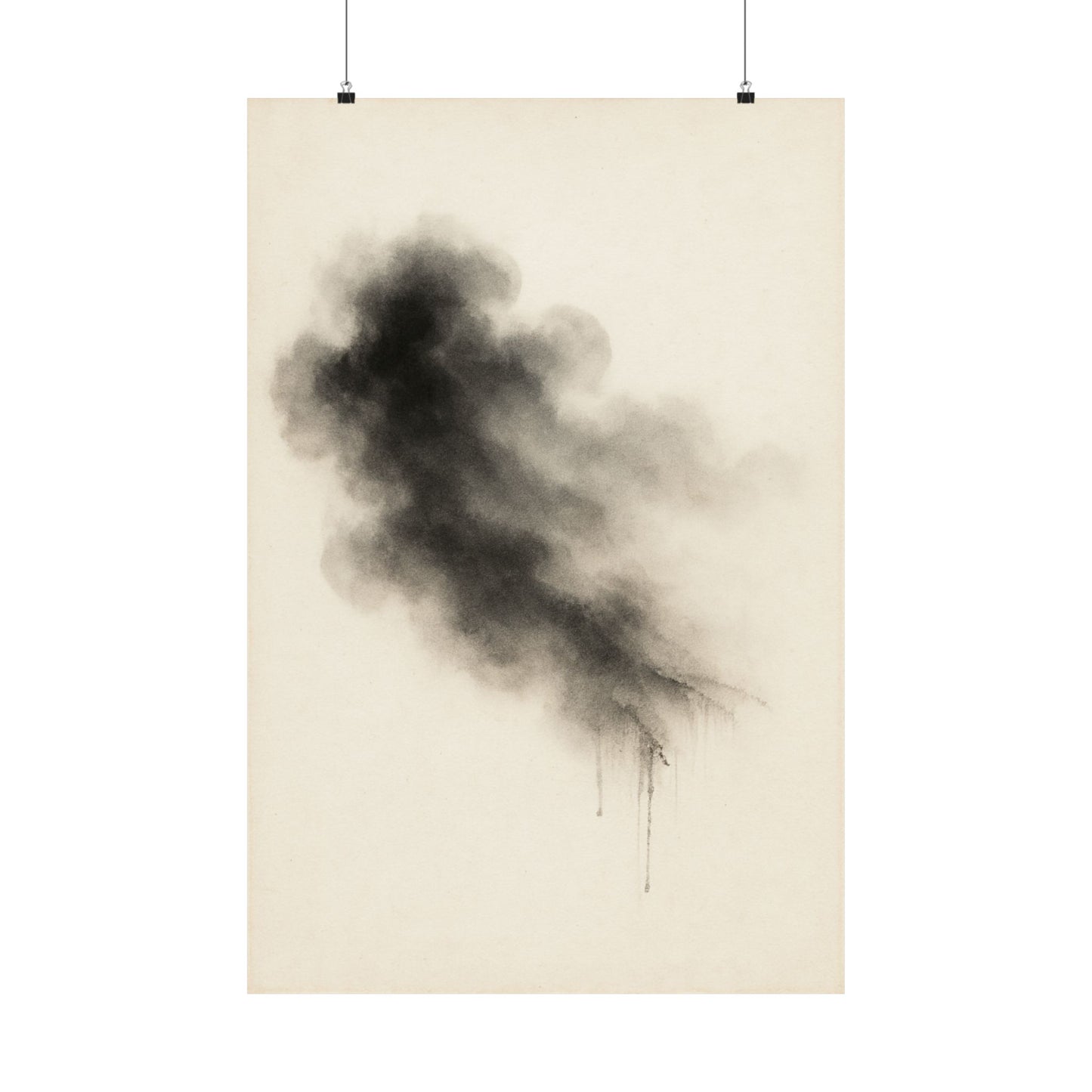 Sumi E Ink Drift Art Poster