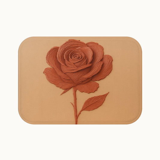 Textured Rose Sculpture Bath Mat