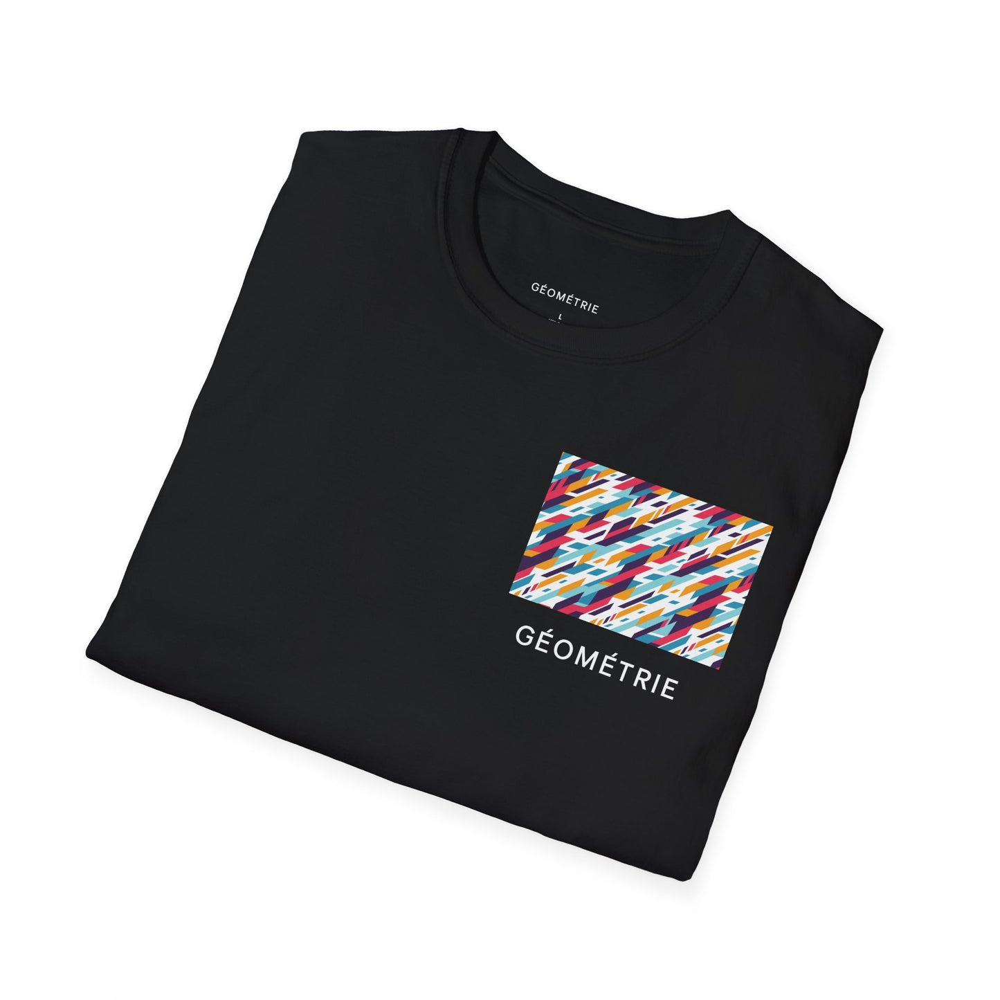 Colorful Geometric Unisex Softstyle T-Shirt, Casual Wear, Gift for Art Lovers, Everyday Comfort T-Shirt, Trendy Graphic Tee