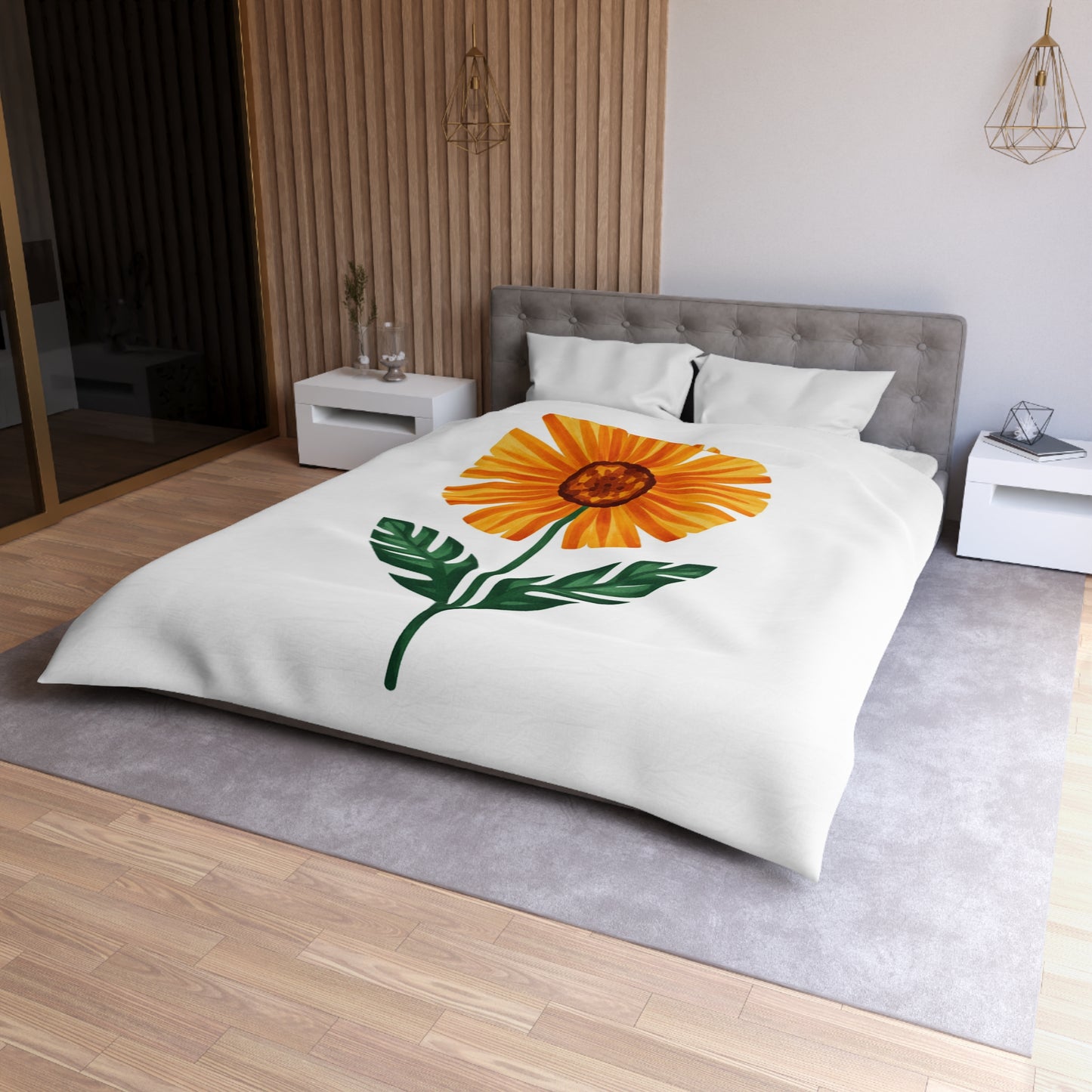 Golden Daisy Microfiber Duvet Cover