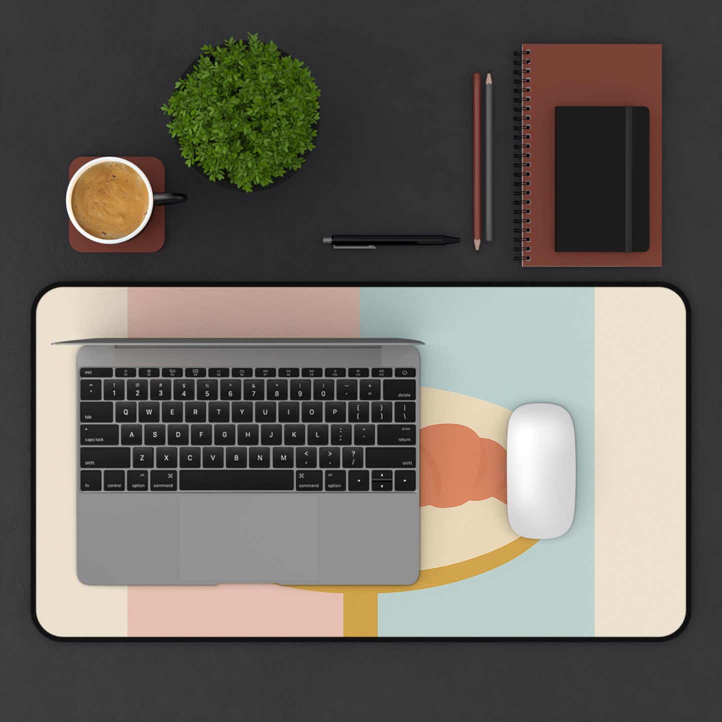 Minimalist Breakfast Scene Desk Mat