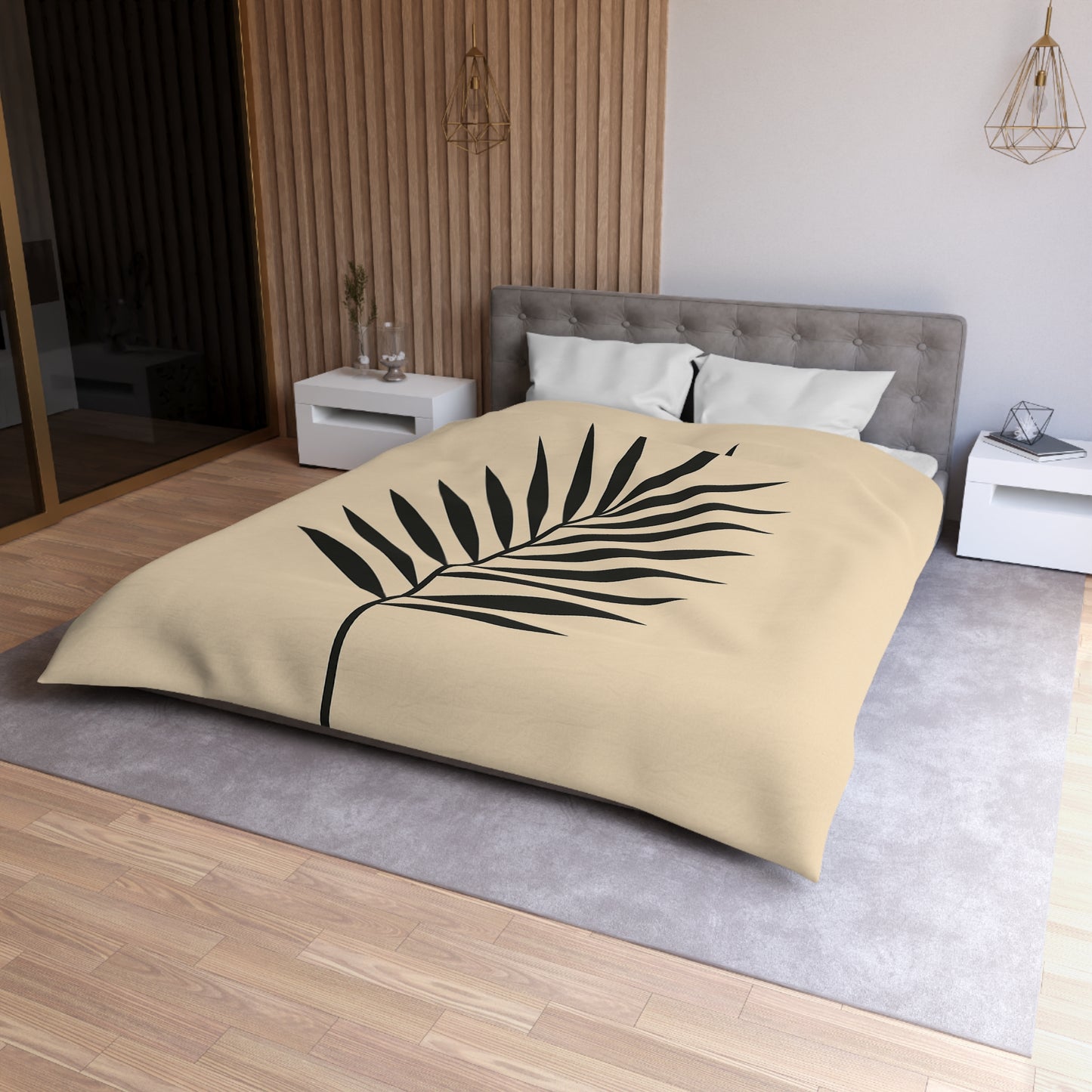Palm Frond Silhouette Microfiber Duvet Cover