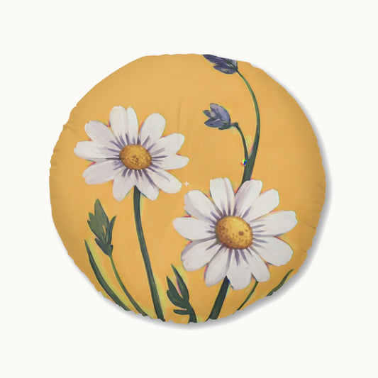 Spring Daisies Tufted Floor Pillow
