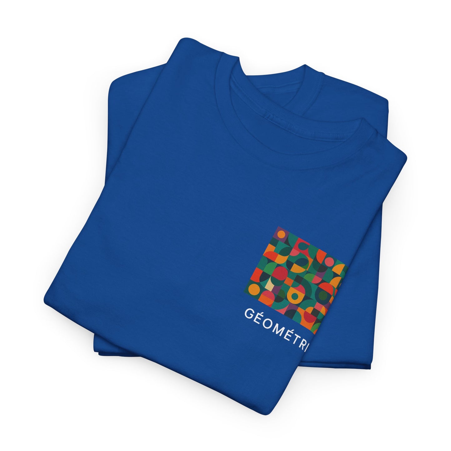 Colorful Geometric Print Unisex Heavy Cotton Tee, Comfortable Graphic T-Shirt, Casual Wear, Gift for Art Lovers, Everyday Style