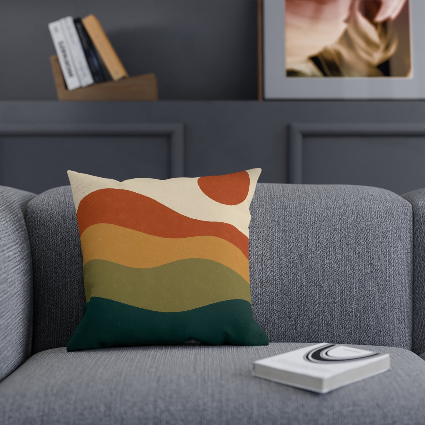 Abstract Desert Bands Throw Pillow — Square