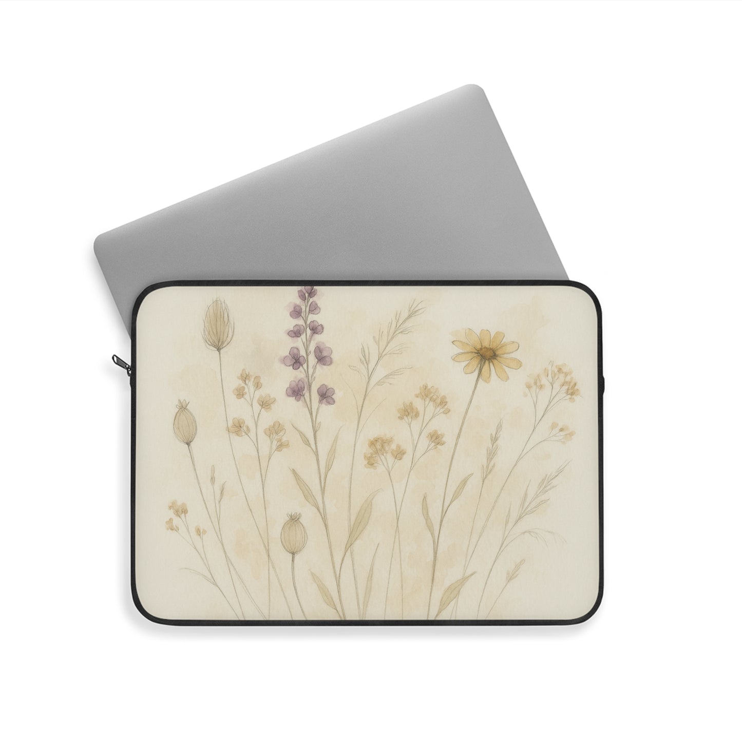 Wildflower Watercolor Elegance Laptop Sleeve