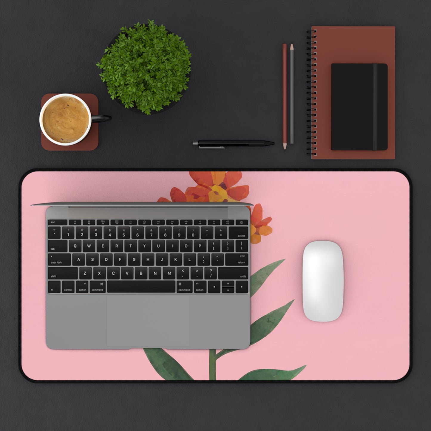Coral Stem Desk Mat