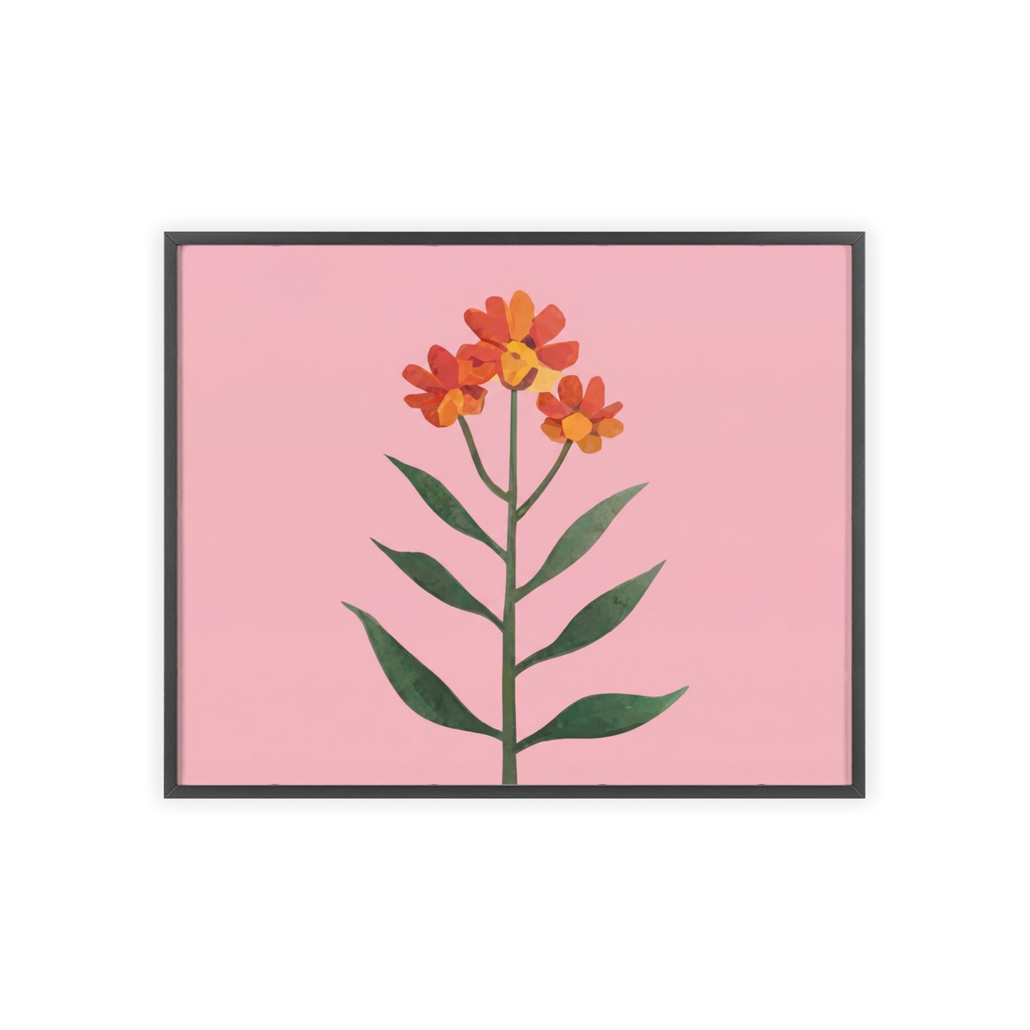 Coral Stem Wood Framed Posters