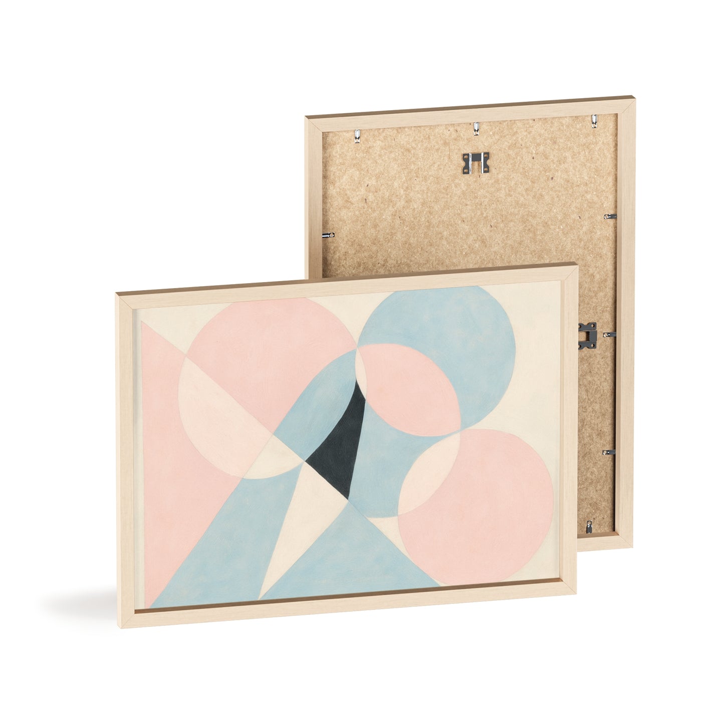 Pastel Geometric Elegance Wood Framed Posters