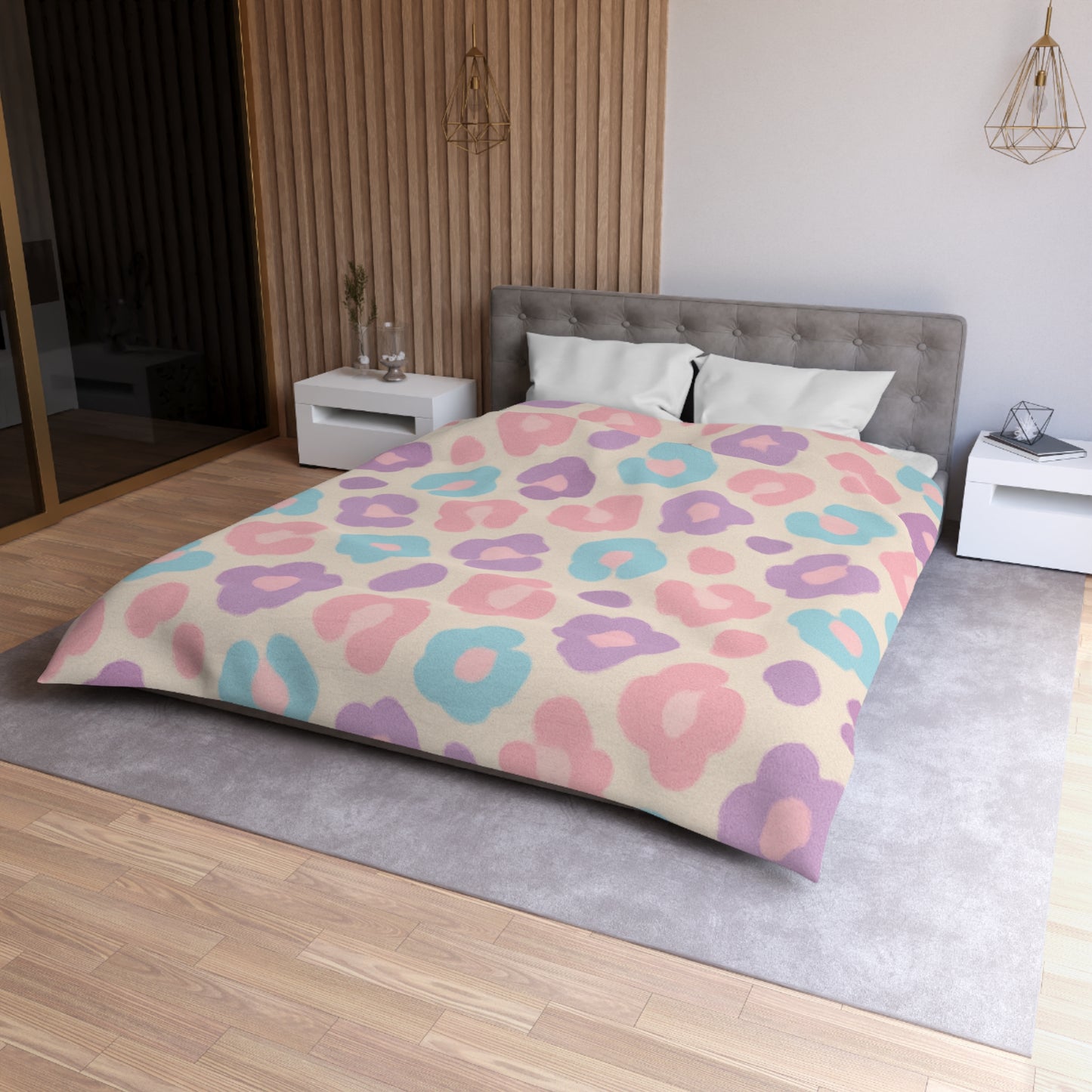 Pastel Leopard Microfiber Duvet Cover
