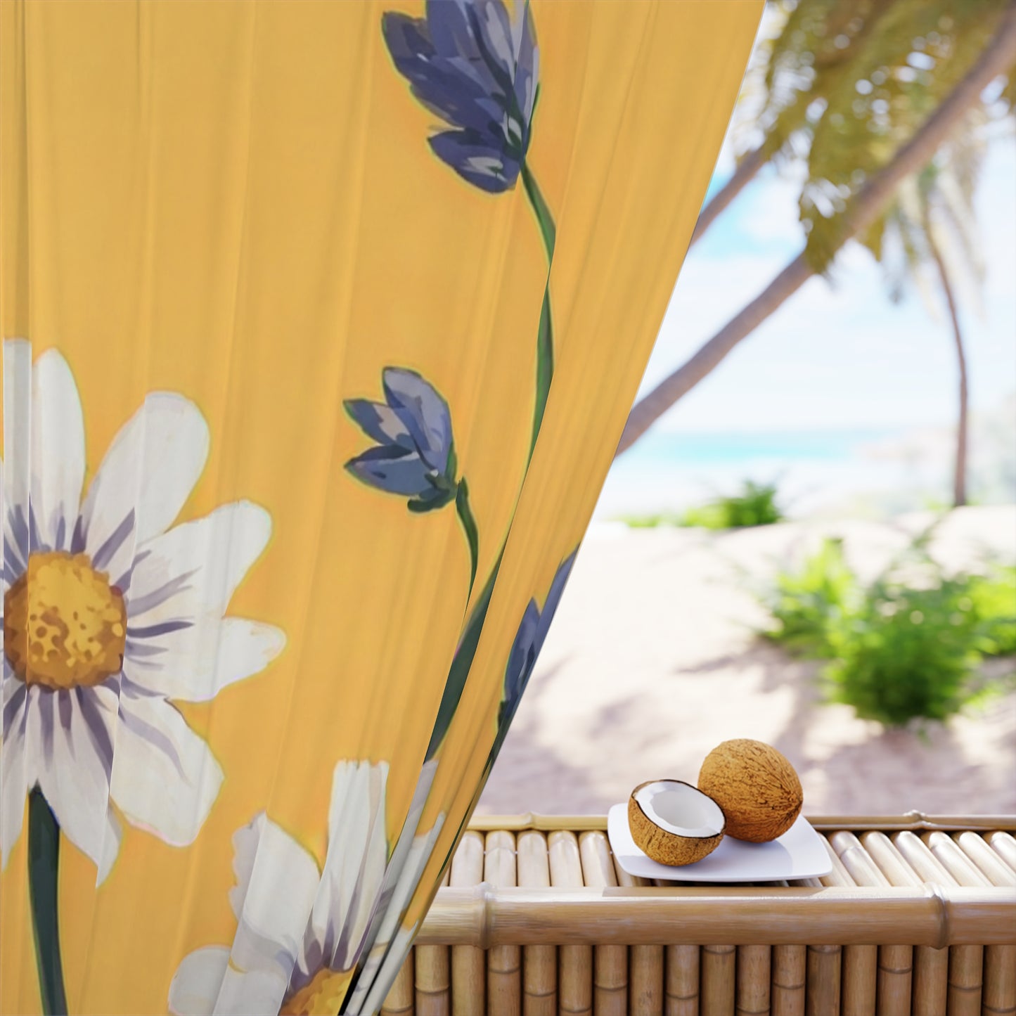 Spring Daisies Window Curtain