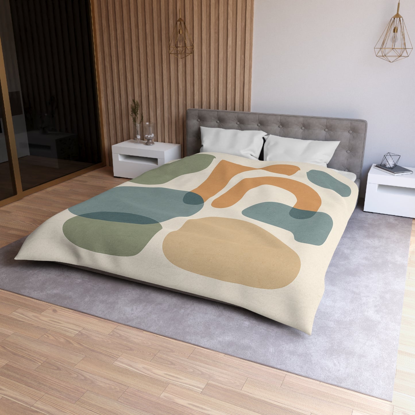 Soft Geometry Microfiber Duvet Cover