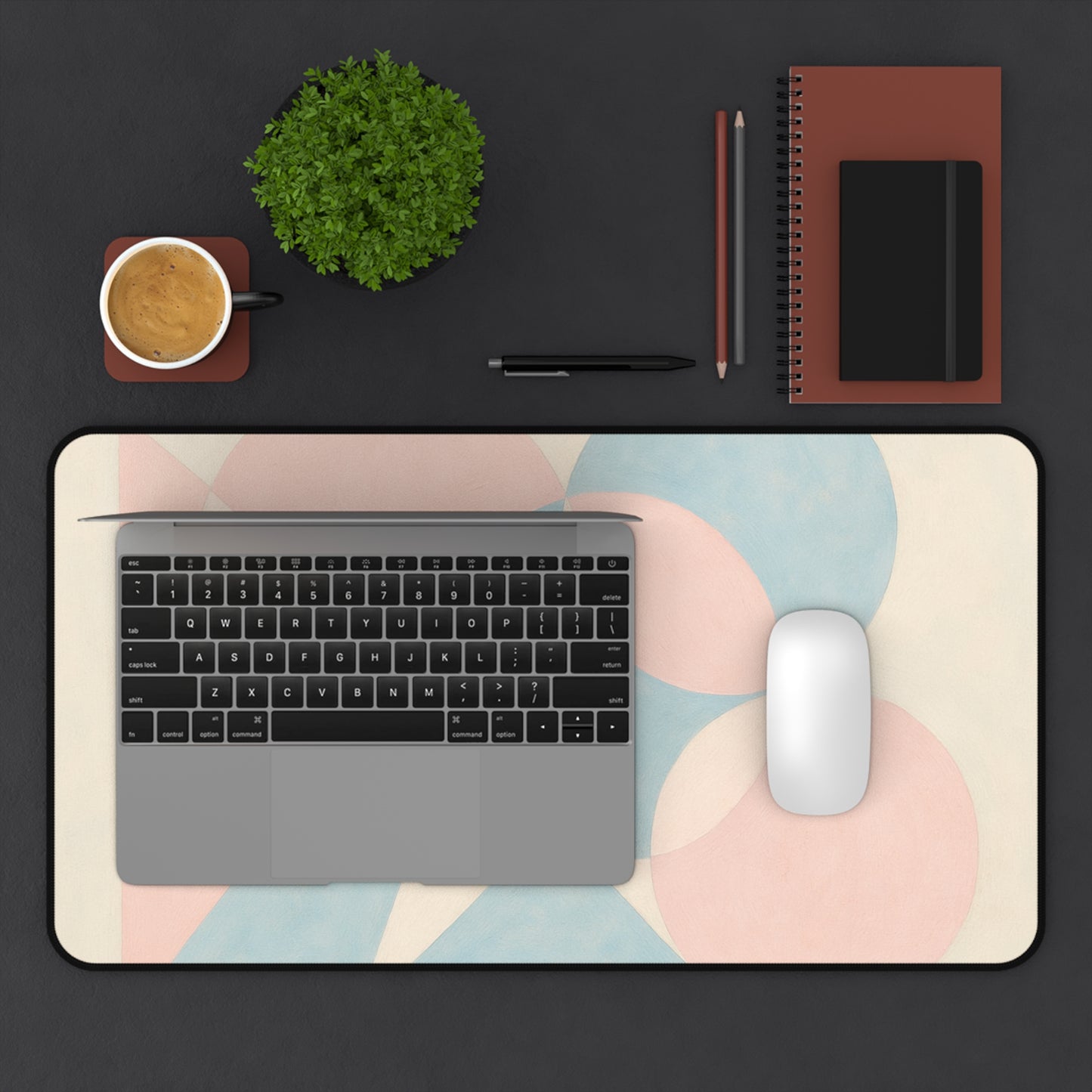 Pastel Geometric Elegance Desk Mat