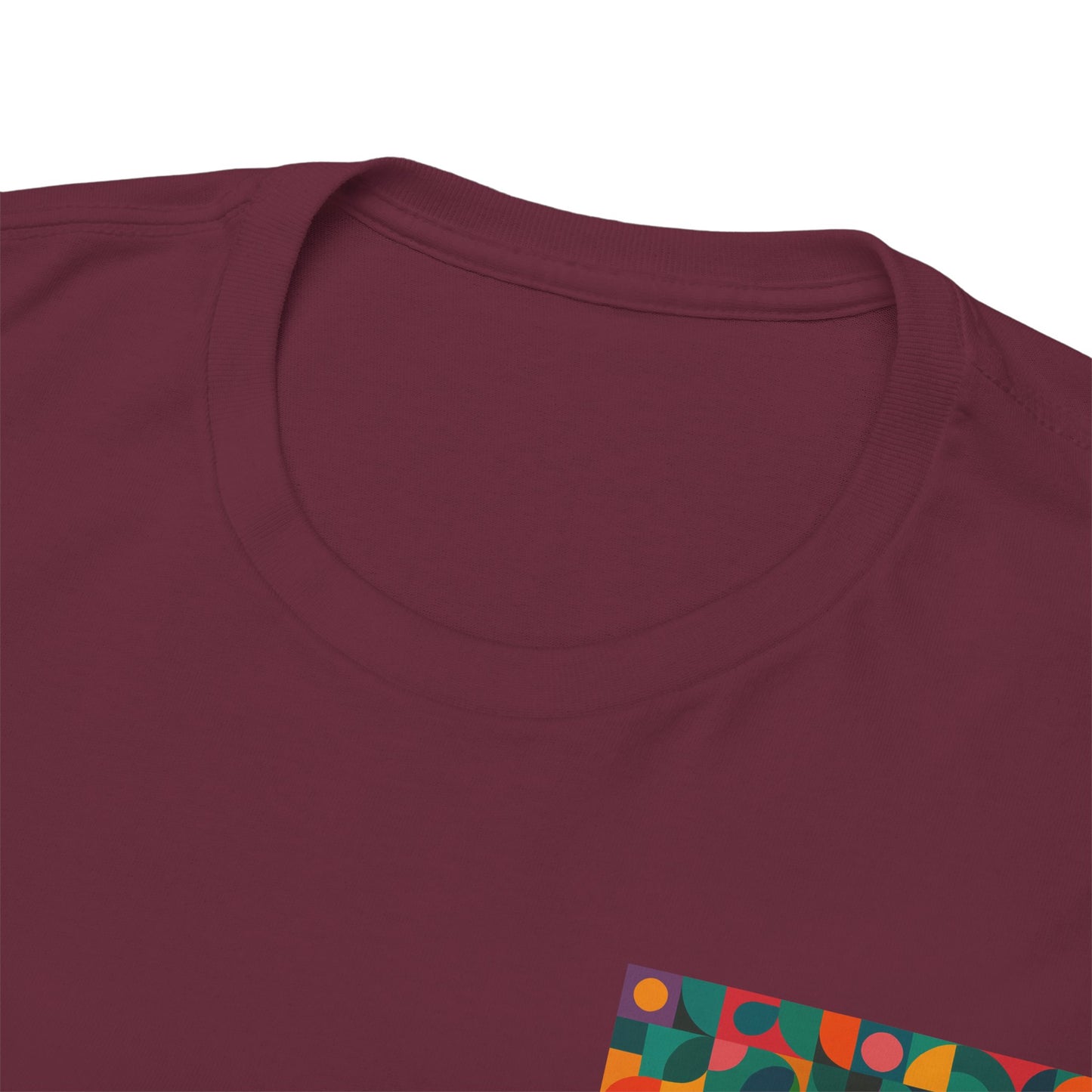 Colorful Geometric Print Unisex Heavy Cotton Tee, Comfortable Graphic T-Shirt, Casual Wear, Gift for Art Lovers, Everyday Style