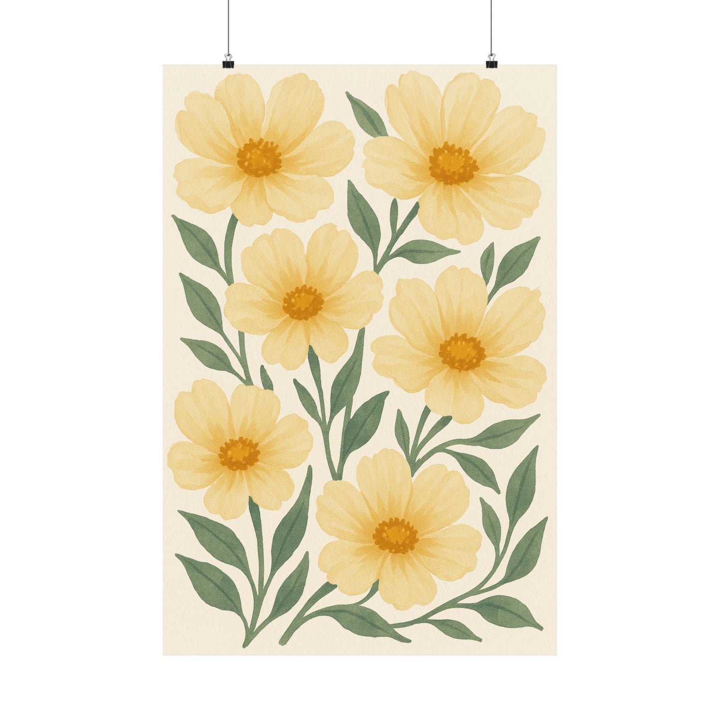 Desert Flower Watercolors Art Poster