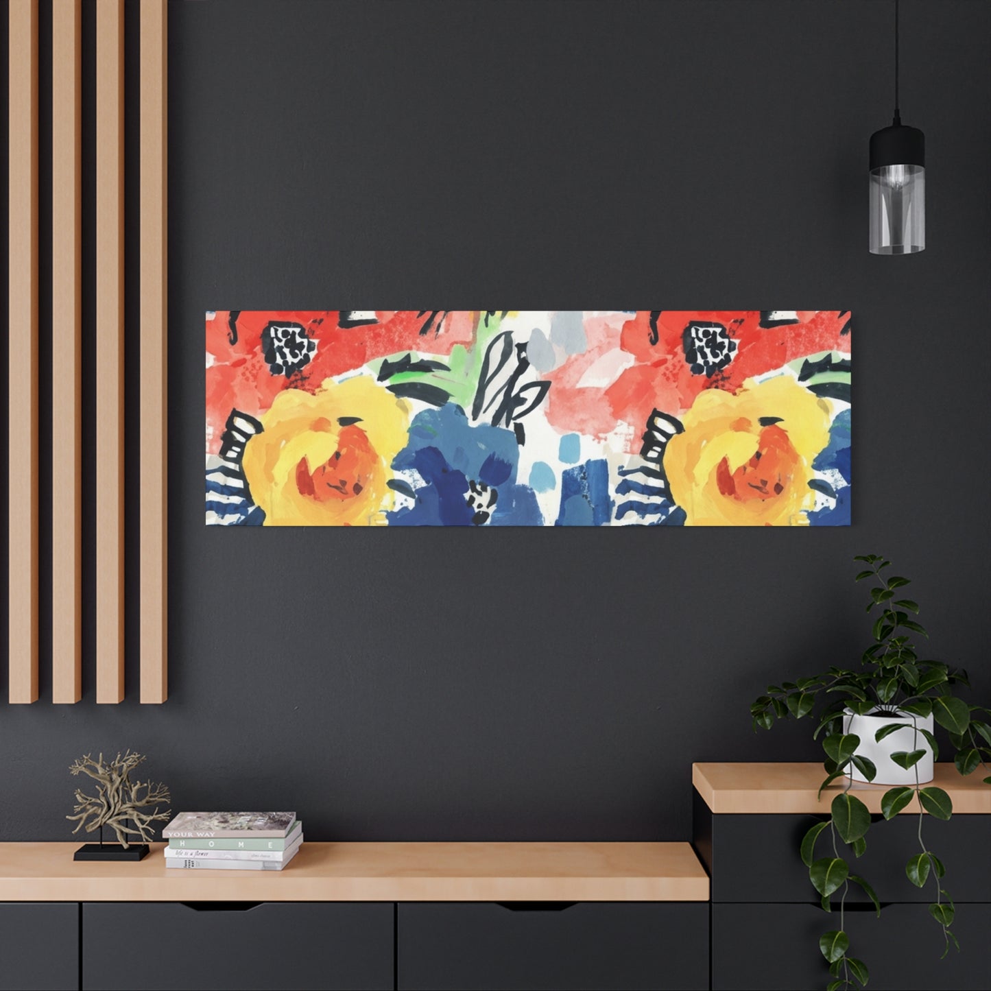 Abstract Flora Stretched Canvas Wall Art