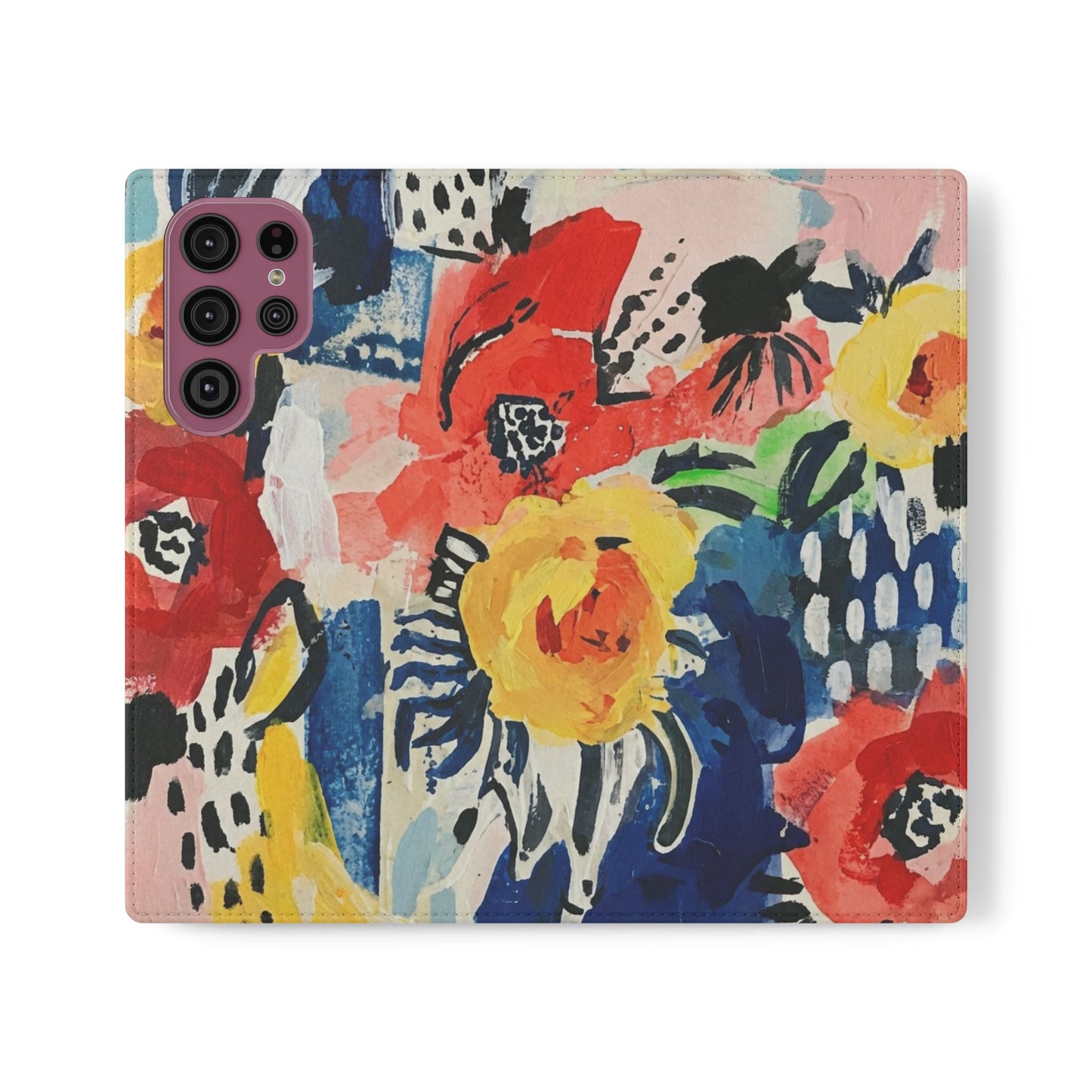 Abstract Flora Vegan Leather Flip Case