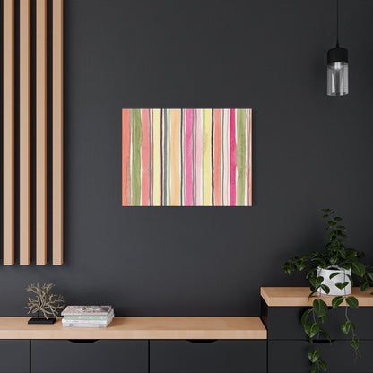 Summer Stripe Stretched Canvas Wall Art