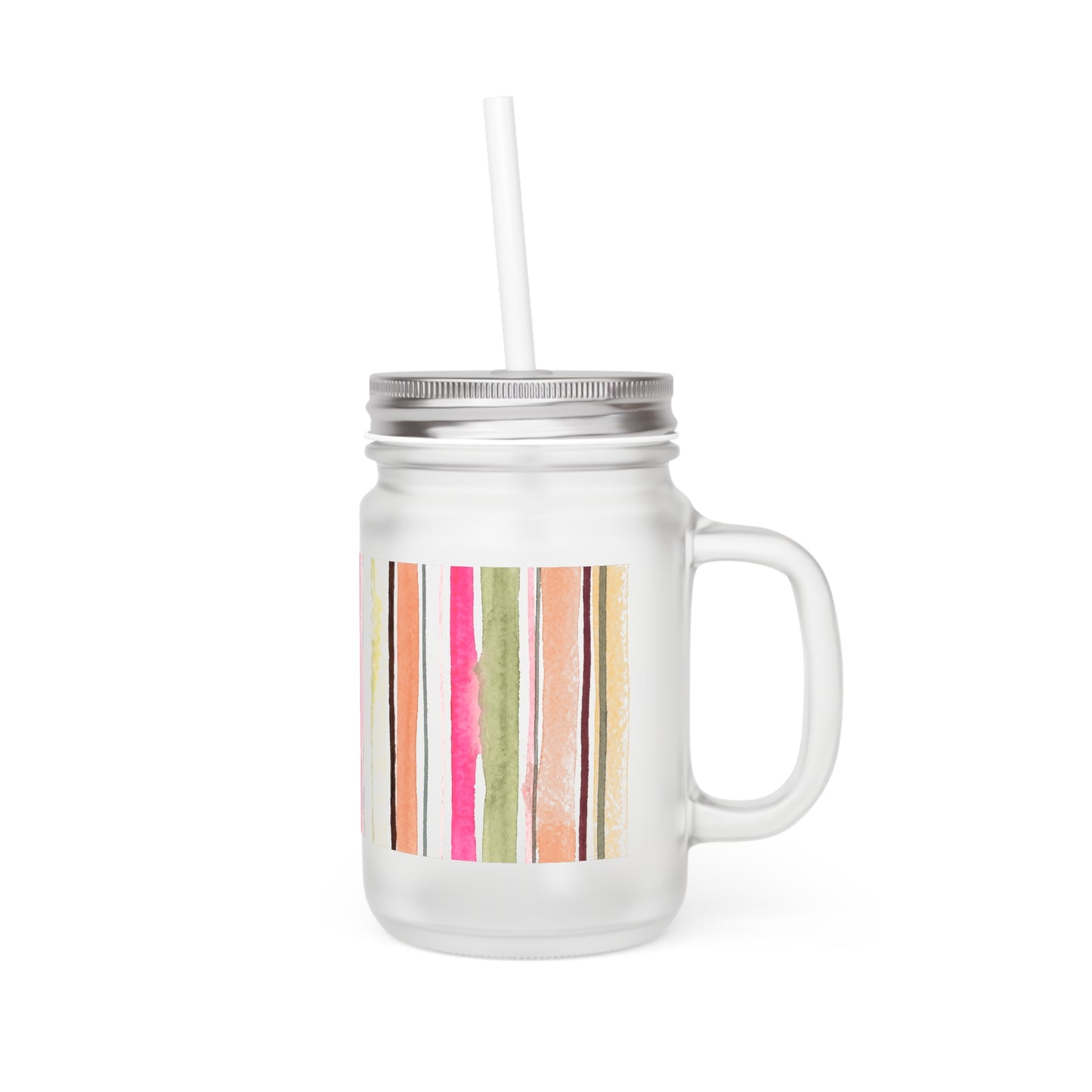 Summer Stripe Mason Jar Tumbler