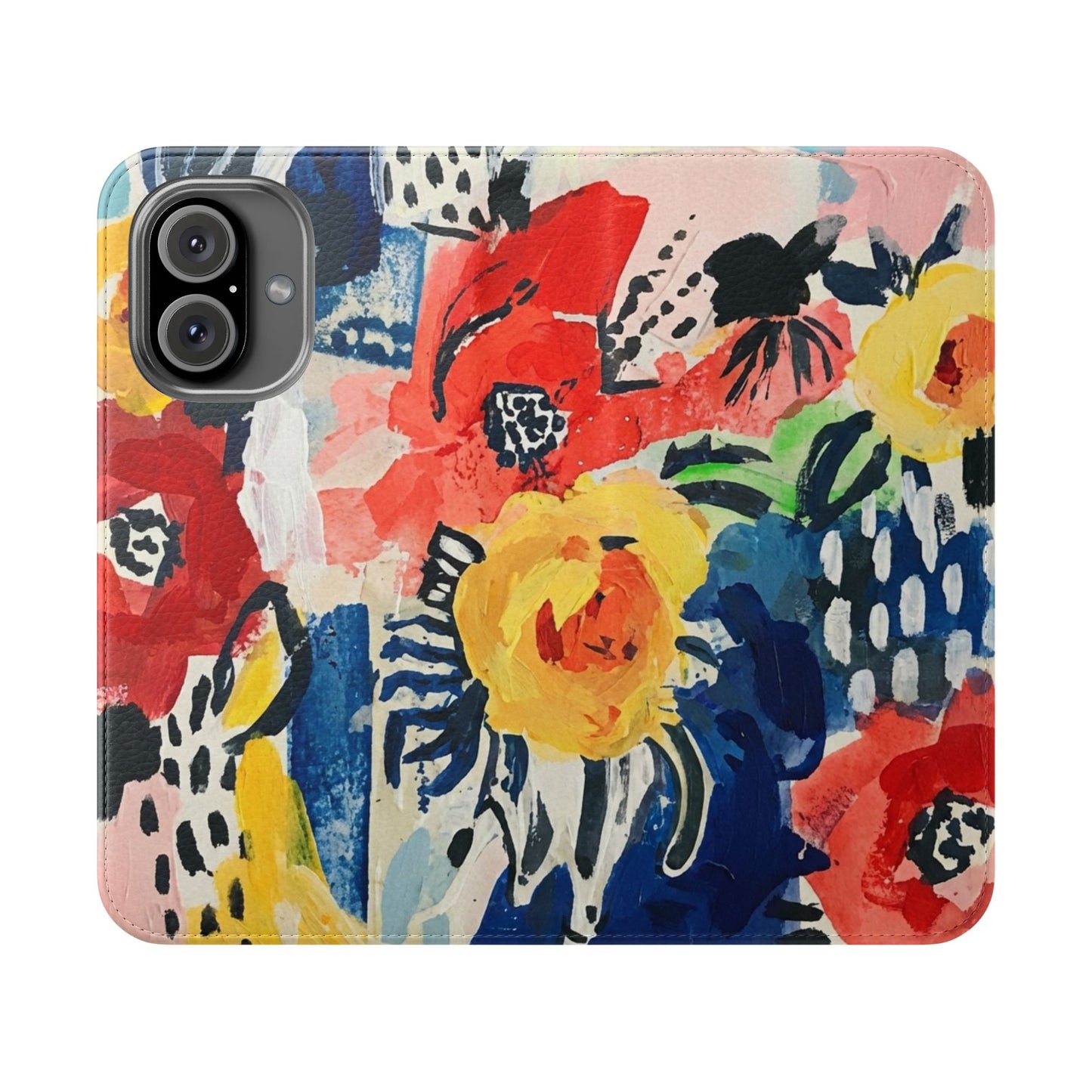 Abstract Flora Vegan Leather Flip Case