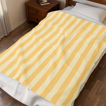 Buttercup Stripe Velveteen Plush Blanket