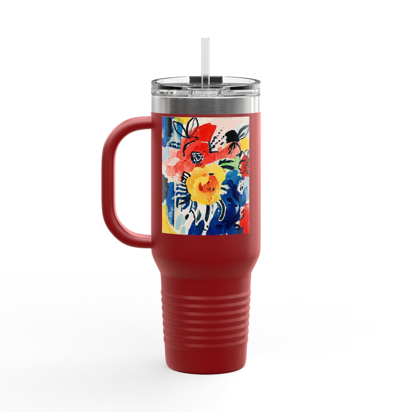Abstract Flora 40oz Insulated Travel Mug