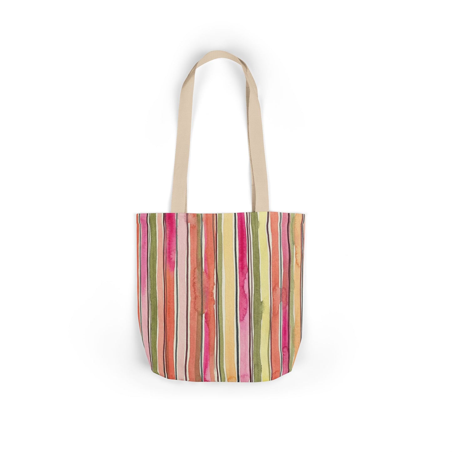 Summer Stripe Tote Bag with 5-Color Straps