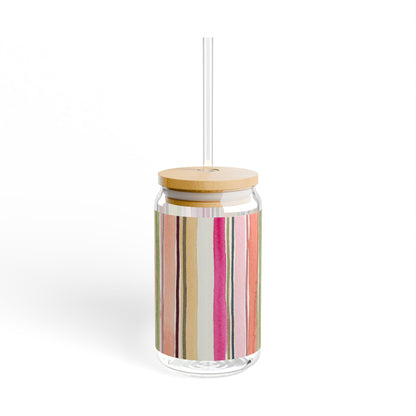 Summer Stripe Sipper Glass | 16oz