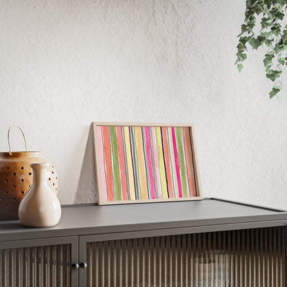 Summer Stripe Wood Framed Posters