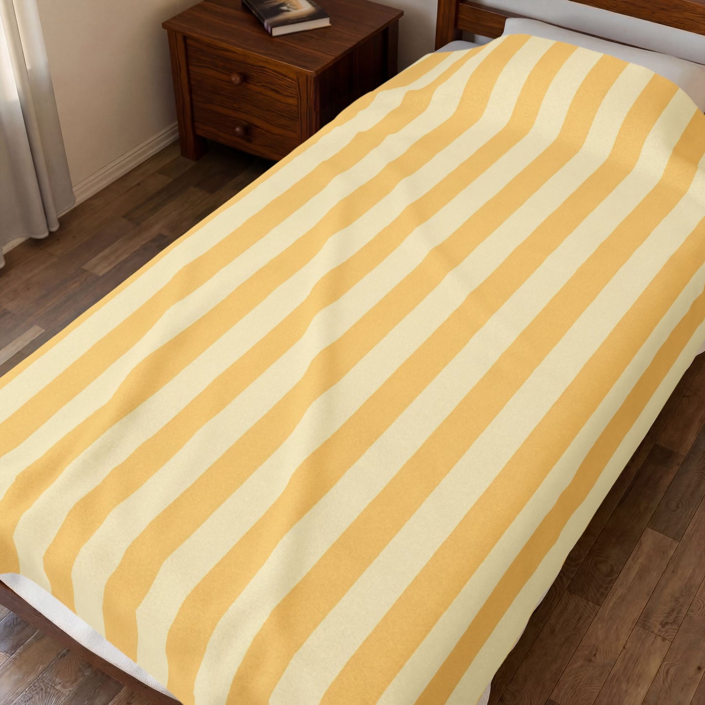 Buttercup Stripe Velveteen Plush Blanket