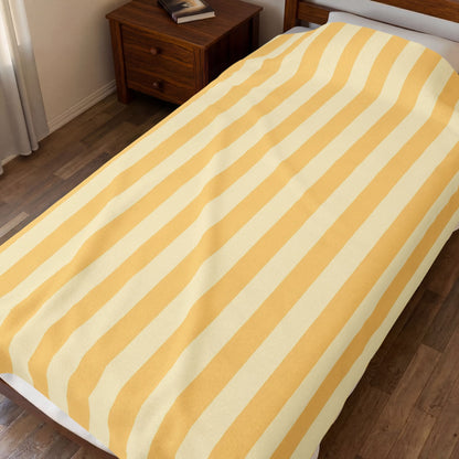 Buttercup Stripe Velveteen Plush Blanket