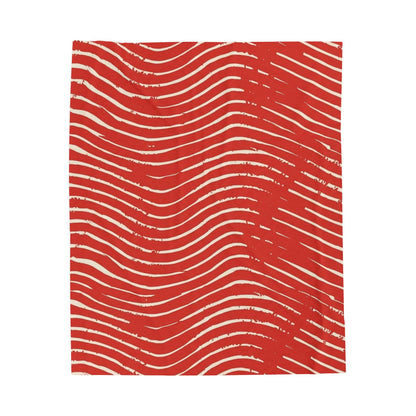 Scarlet Tide Velveteen Plush Blanket