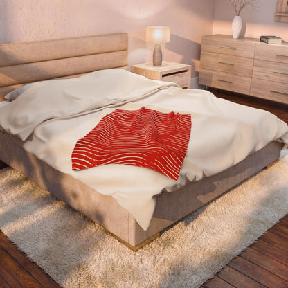 Scarlet Tide Velveteen Plush Blanket