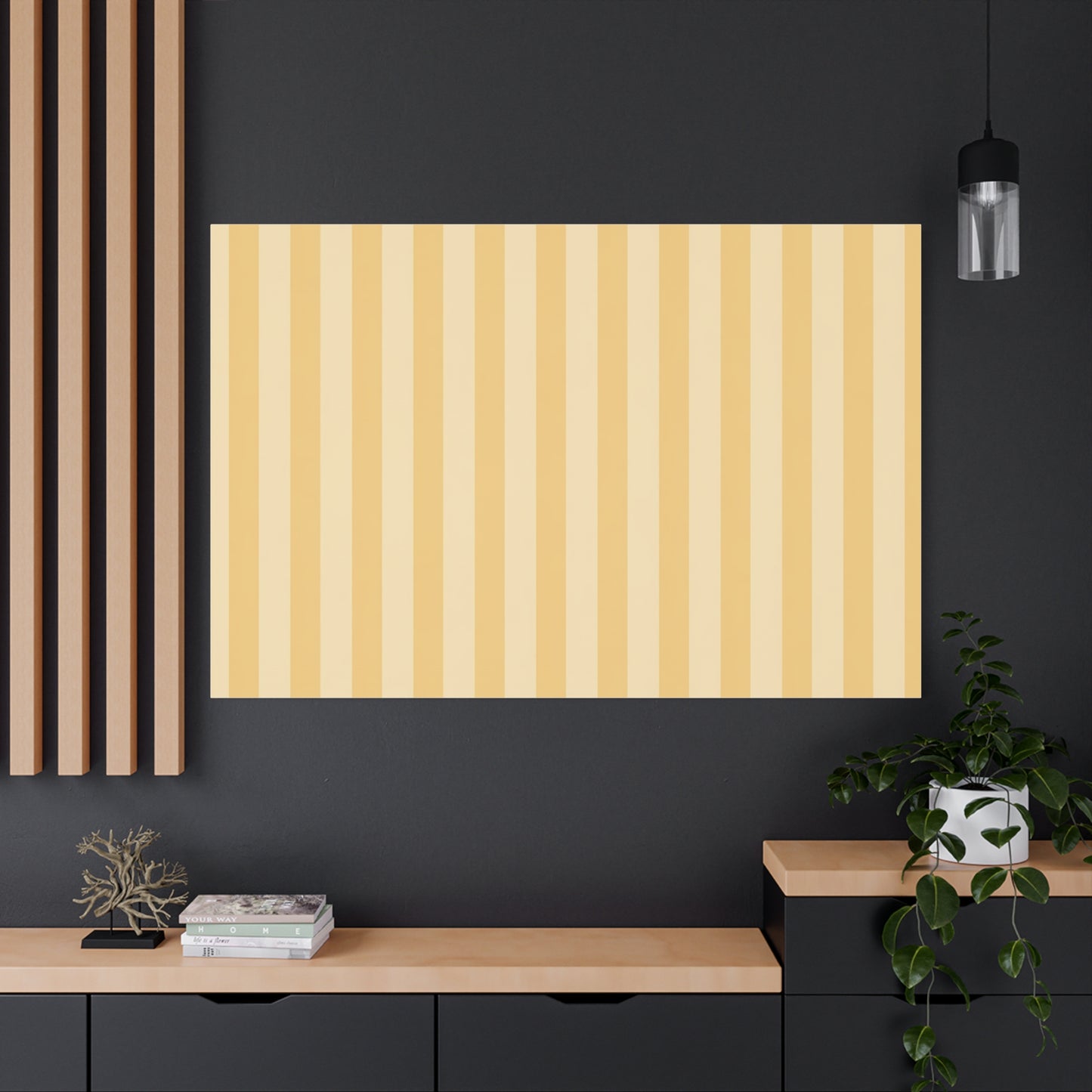 Buttercup Stripe Stretched Canvas Wall Art
