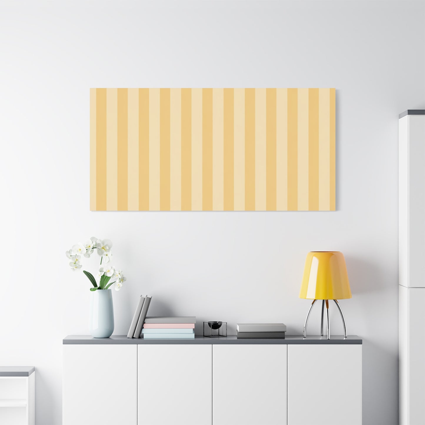 Buttercup Stripe Stretched Canvas Wall Art