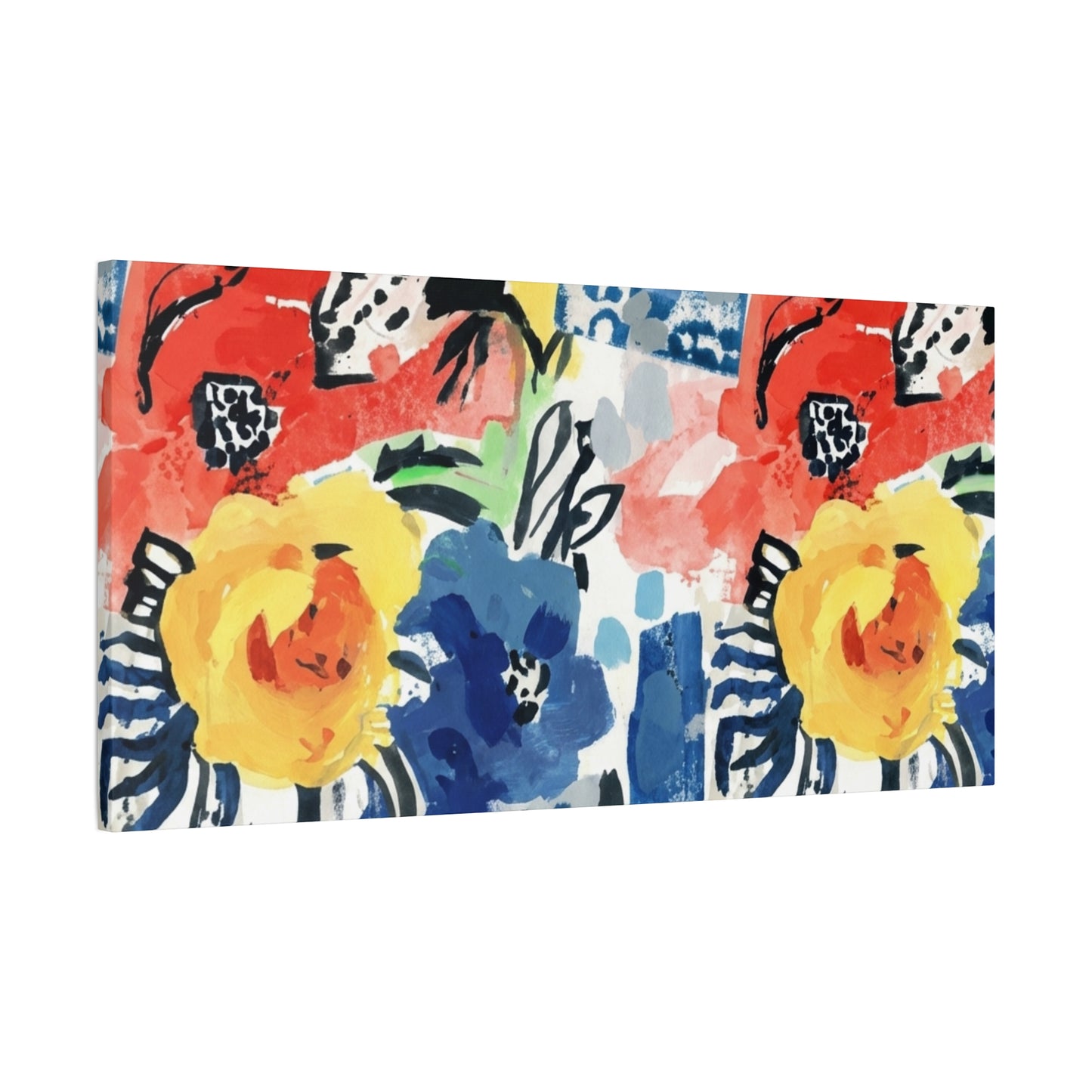 Abstract Flora Stretched Canvas Wall Art