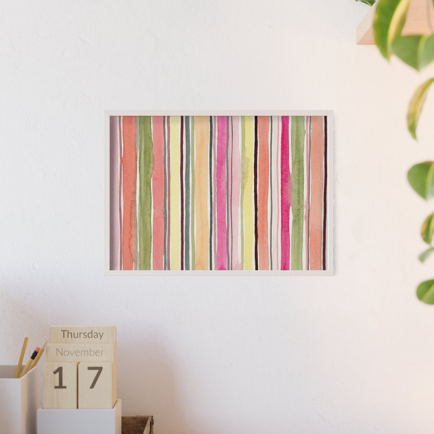 Summer Stripe Wood Framed Posters