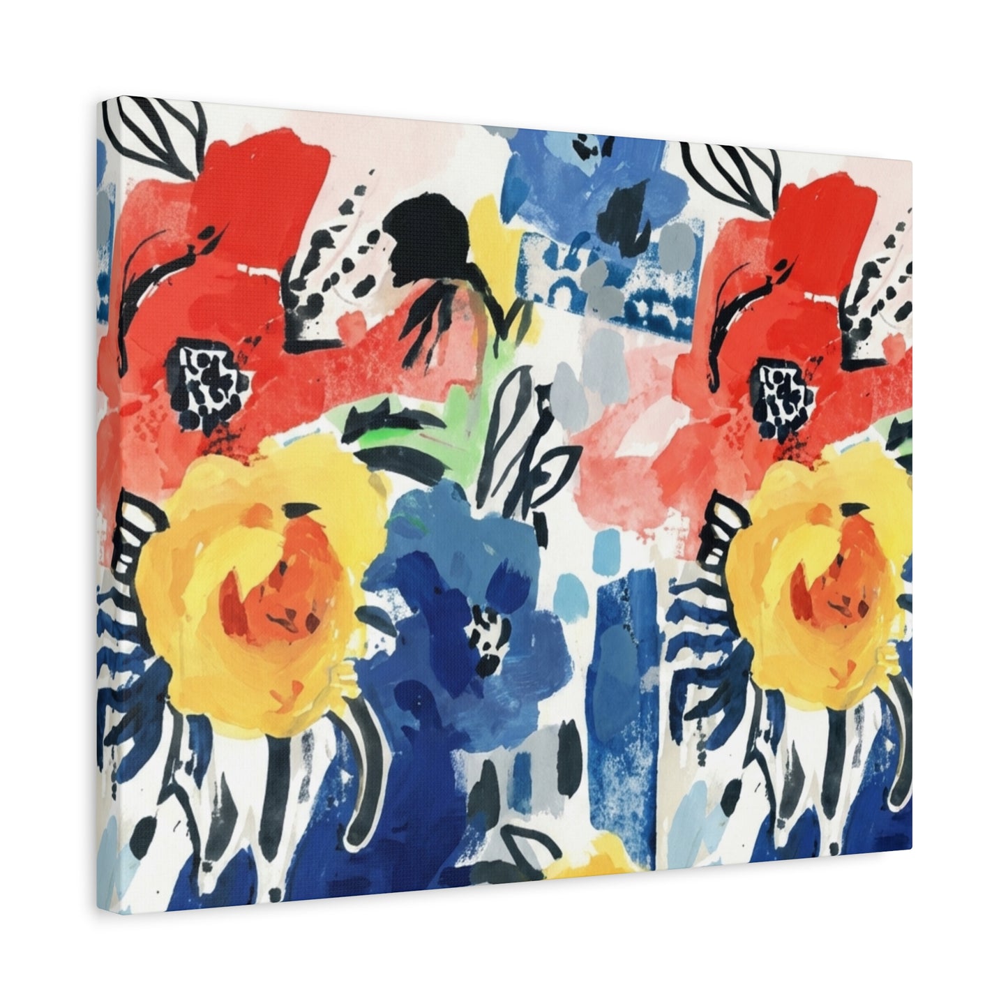 Abstract Flora Stretched Canvas Wall Art