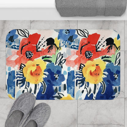 Abstract Flora Bath Mat