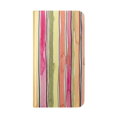 Summer Stripe Vegan Leather Flip Case
