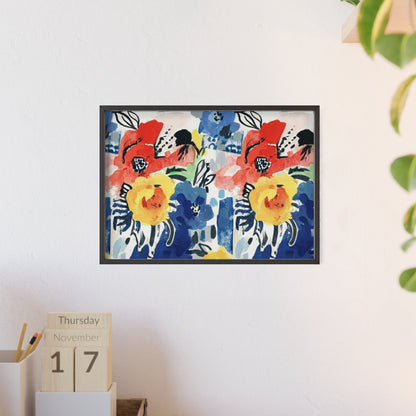 Abstract Flora Wood Framed Posters