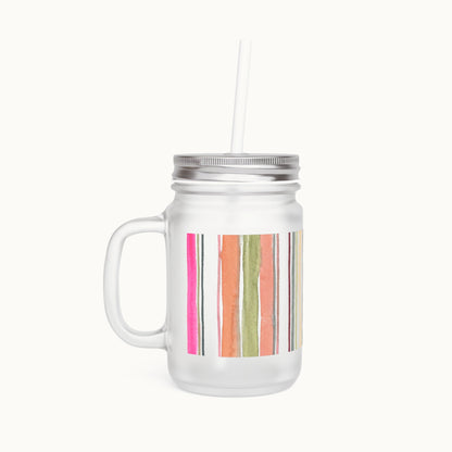 Summer Stripe Mason Jar Tumbler