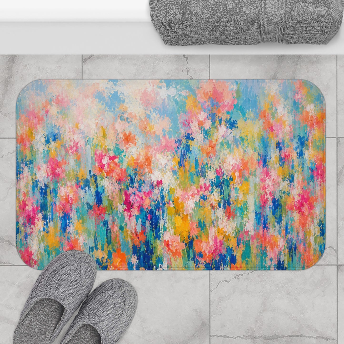Chromatic Meadow Bath Mat